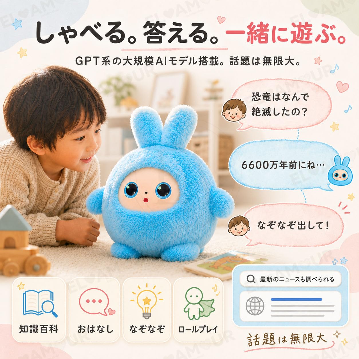 Amazon.co.jp: aiロボット ChatGPT4.0対応 AIぬいぐるみ 感情豊かな